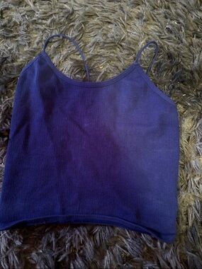 Urban Outfitters Navy Ribbed Spaghetti Strap Tank